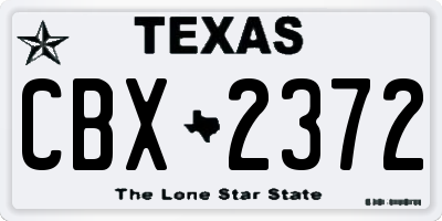 TX license plate CBX2372