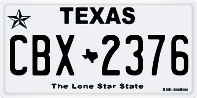 TX license plate CBX2376