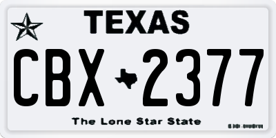 TX license plate CBX2377