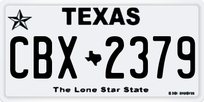 TX license plate CBX2379