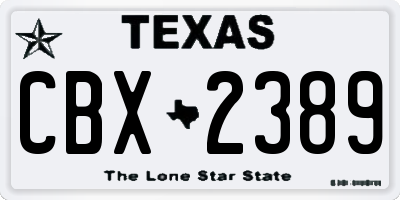 TX license plate CBX2389