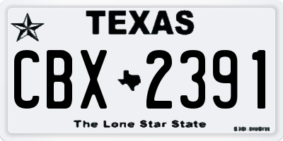 TX license plate CBX2391