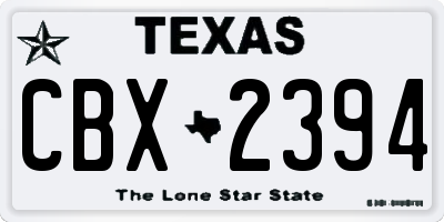 TX license plate CBX2394