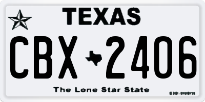 TX license plate CBX2406