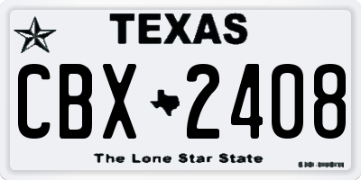 TX license plate CBX2408