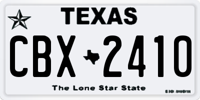 TX license plate CBX2410