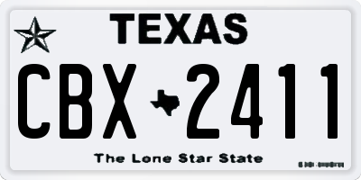 TX license plate CBX2411