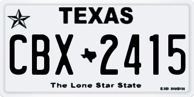TX license plate CBX2415