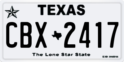TX license plate CBX2417