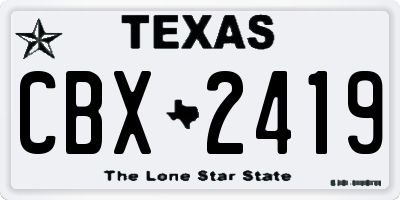 TX license plate CBX2419