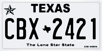 TX license plate CBX2421