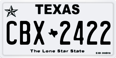 TX license plate CBX2422