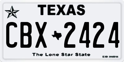 TX license plate CBX2424