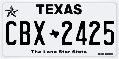 TX license plate CBX2425