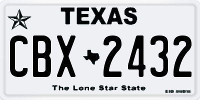 TX license plate CBX2432