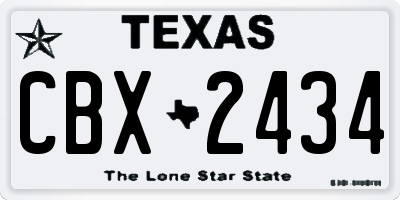 TX license plate CBX2434