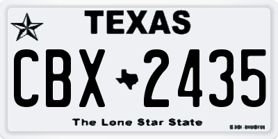 TX license plate CBX2435