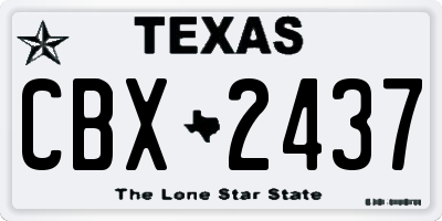 TX license plate CBX2437