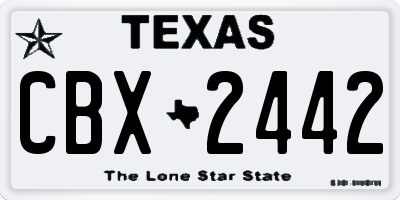 TX license plate CBX2442
