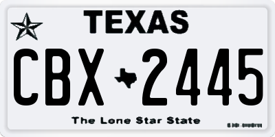 TX license plate CBX2445
