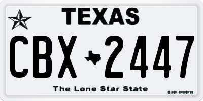 TX license plate CBX2447