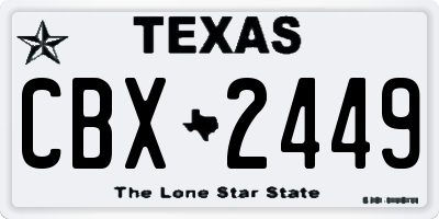 TX license plate CBX2449