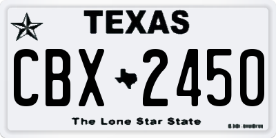 TX license plate CBX2450