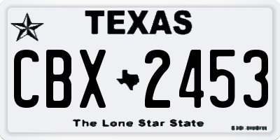 TX license plate CBX2453