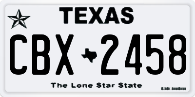 TX license plate CBX2458