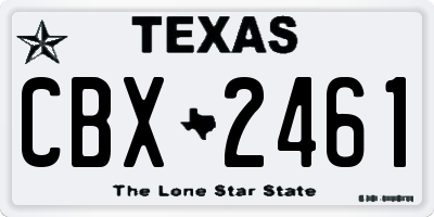 TX license plate CBX2461