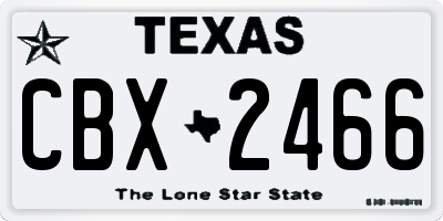 TX license plate CBX2466