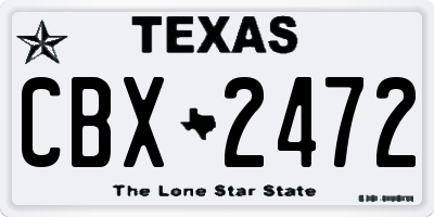 TX license plate CBX2472