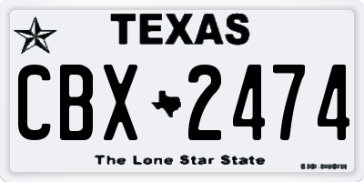 TX license plate CBX2474