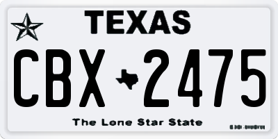 TX license plate CBX2475
