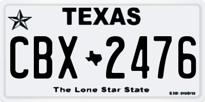 TX license plate CBX2476