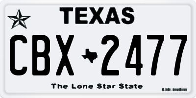 TX license plate CBX2477