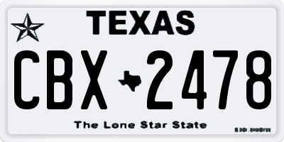 TX license plate CBX2478