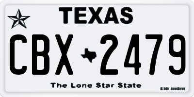 TX license plate CBX2479