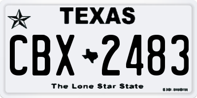 TX license plate CBX2483