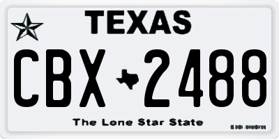 TX license plate CBX2488