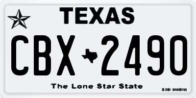 TX license plate CBX2490