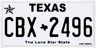 TX license plate CBX2496