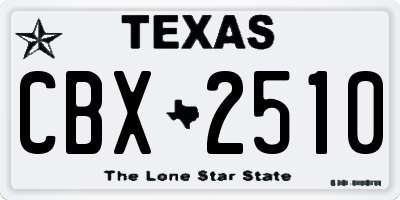 TX license plate CBX2510