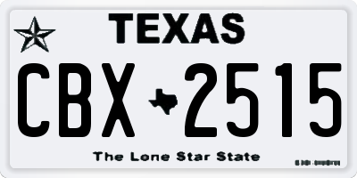 TX license plate CBX2515