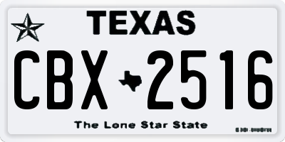 TX license plate CBX2516