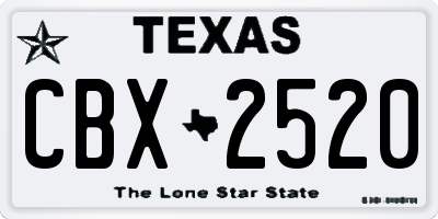 TX license plate CBX2520