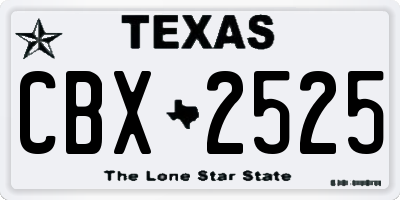 TX license plate CBX2525