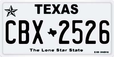 TX license plate CBX2526