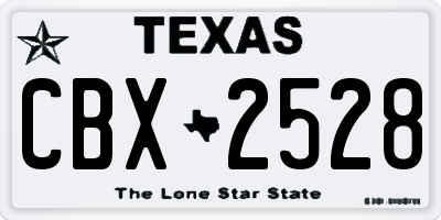 TX license plate CBX2528