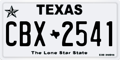 TX license plate CBX2541
